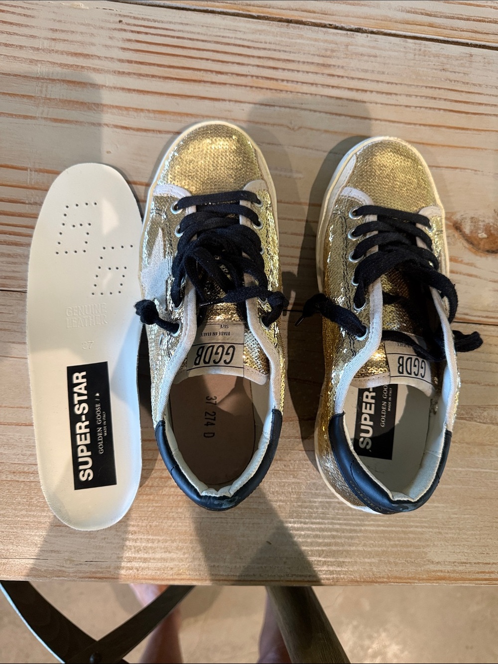 Golden Goose Gold Sequin Sneaker - Picture 6 of 8